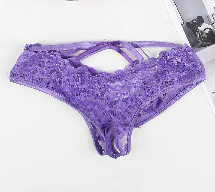 Crotchless Cutout Lace Panties