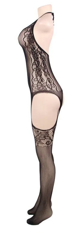 Haltered Bodystocking with Intergraded Garter and Hosiery