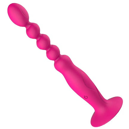 Vibrating Anal Beads with Suction Cup Rose/Pink